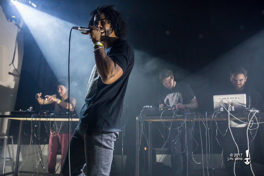 Clipping performing live on stage